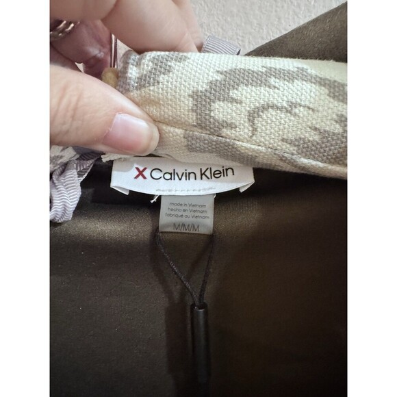 Calvin Klein Faux Suede Shirt Jacket Green Medium Gorpcore Urban NWT Oversized - Picture 6 of 7